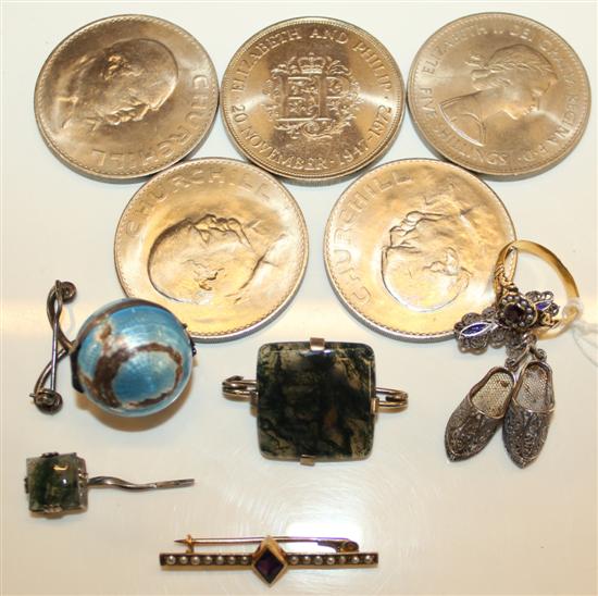 Enamelled locket etc and crowns